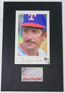 Billy Martin firmato raro display opaco con targhetta personalizzata Rangers BAS GA - Foto 1 di 6