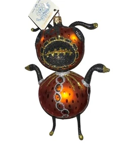 ๐ฅ ๐ฝ RARE Larry Fraga Glittered Halloween Alien Holiday Christmas Ornament ๐พ - Picture 1 of 5