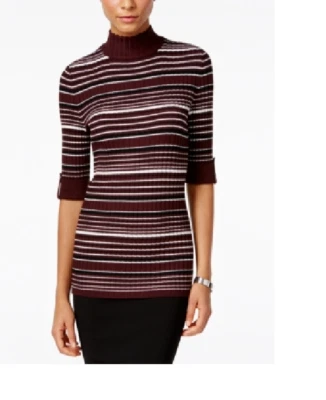 NOVO Suéter Feminino Style & Co. Gola Alta Manga Cotovelo 35363 - Imagem 1 de 2