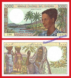 COMORES COMOROS 1000 Francs francos 1984-2004 Pick 11b SC / UNC - Picture 1 of 1