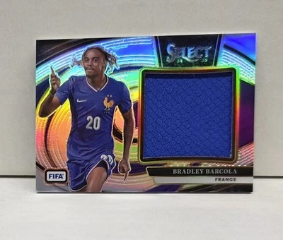 Muestras Jumbo Selectas Bradley Barcola 2024-25 ~ Camiseta Francia PLATA PRIZM Foto 1 de 2