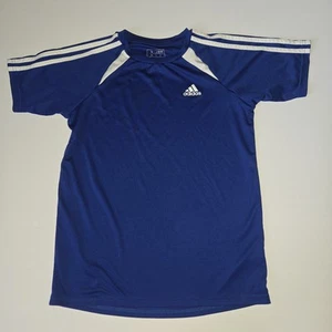Adidas unisex youth Soccer Shirt S/S Blue Size L 14/16 - Picture 1 of 7