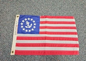 Vintage Maritim Boot Yacht Chris Craft 13 Sterne Anker amerikanische Flagge 12”x18” cool - Bild 1 von 3