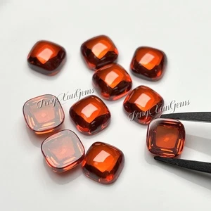 Cushion shape Cabochon Flat Back Zircon Orange cz Loose Diamond For Ring DIY - Picture 1 of 6