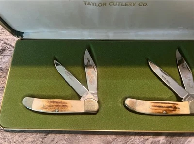 ¡Juego de 2 cuchillos Taylor Cutlery! Virginia Occidental y Virginia, 1979 ¡RARO! ONS.1 de 600. B Foto 1 de 4