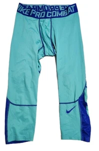 Pantalones de combate Nike Pro para mujer 2XL XXL azul verdoso Hypercool 3/4 medias de compresión - Imagen 1 de 7