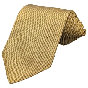 Brooks Brothers Tie Mens 57" Gold Silk Herringbone Classic Formal USA 3.75" - Picture 1 of 8