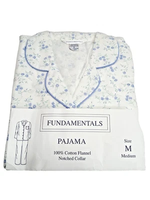De Colección Sears Fundamentals 2 Piezas Franela Pijama-Mujer Talla Mediana-Azul Floral Foto 1 de 4