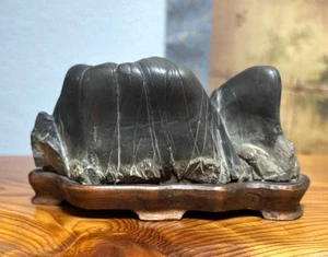 Suiseki Viewing Art Kamuikotan Stein BONSEKI 14,5×7,5×6cm mit Ständer Ornament - Bild 1 von 5