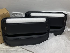 Wanfuder Car Seat Back Storage Pocket Organizer 2 Pack Black PU Leather Pair - Foto 1 di 6
