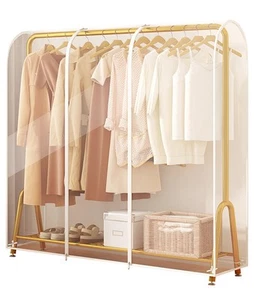 6 Ft Clear Garment Rack Cover, 72" Dustproof Clothes Rack Cover with 2 Durabl... - Picture 1 of 7