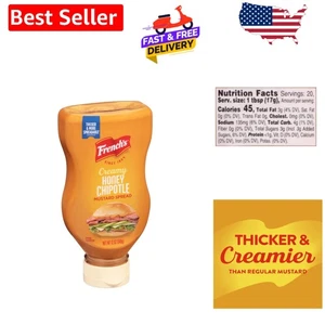 12 Unzen Cremiger Honig Chipotle Senf in leicht zu drückender Flasche für unordentlichen Gebrauch - Bild 1 von 11