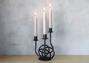 Vintage forged metal twist tangle candelabra sculptural candle holder handmade - Picture 1 of 18