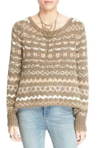 Free People 'Through the Storm' Pullover Sweater Women Taupe size Medium - Picture 1 of 2