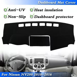 Alfombrilla de tablero negra para Nissan NV200 2010-2016 cubierta de tablero AM - Imagen 1 de 6
