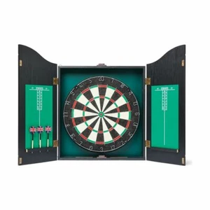 Dartboard in Wooden Cabinet With Score Board and Game Darts Pub Style Dart Board - Picture 1 of 4
