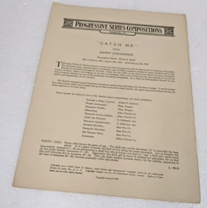 Catch Me From Happy Childhood by Wilson G. Smith - 1947 sheet music - No. 236 - Picture 1 of 5