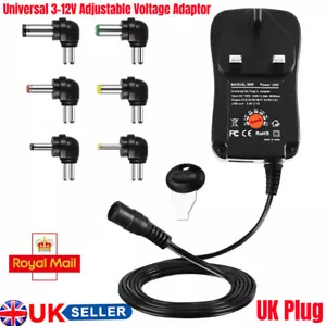 Universal 3-12V Adjustable Voltage Adaptor Charger USB AC/DC Power Supply Adapte - Picture 1 of 14