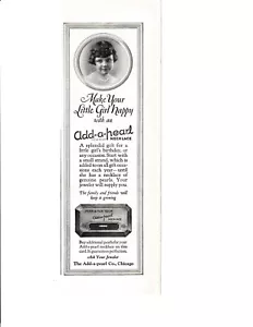 Add-a-pearl Necklace Print Ad 1924 Little Girl Wearing Pearl Necklace Chicago - Picture 1 of 1