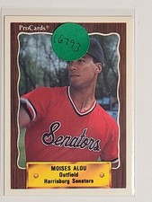 1990 Pro Cards Inc. Moises Alou  1204 Harrisburg Senators
