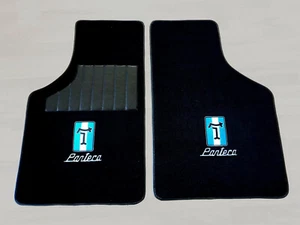 Black velours floor mats for De Tomaso Pantera with embroidery logo - Picture 1 of 1