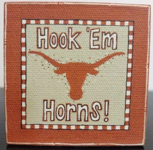 University of Texas Longhorns 3x3 MAGNET Glory Haus Hook 'Em Horns Football UT - Picture 1 of 9