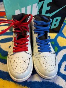 NIKE AIR JORDAN 1 RETRO SB LANCE MOUNTAIN WHITE BRED ROYAL 653532-100 Size 9.5 - Picture 1 of 10