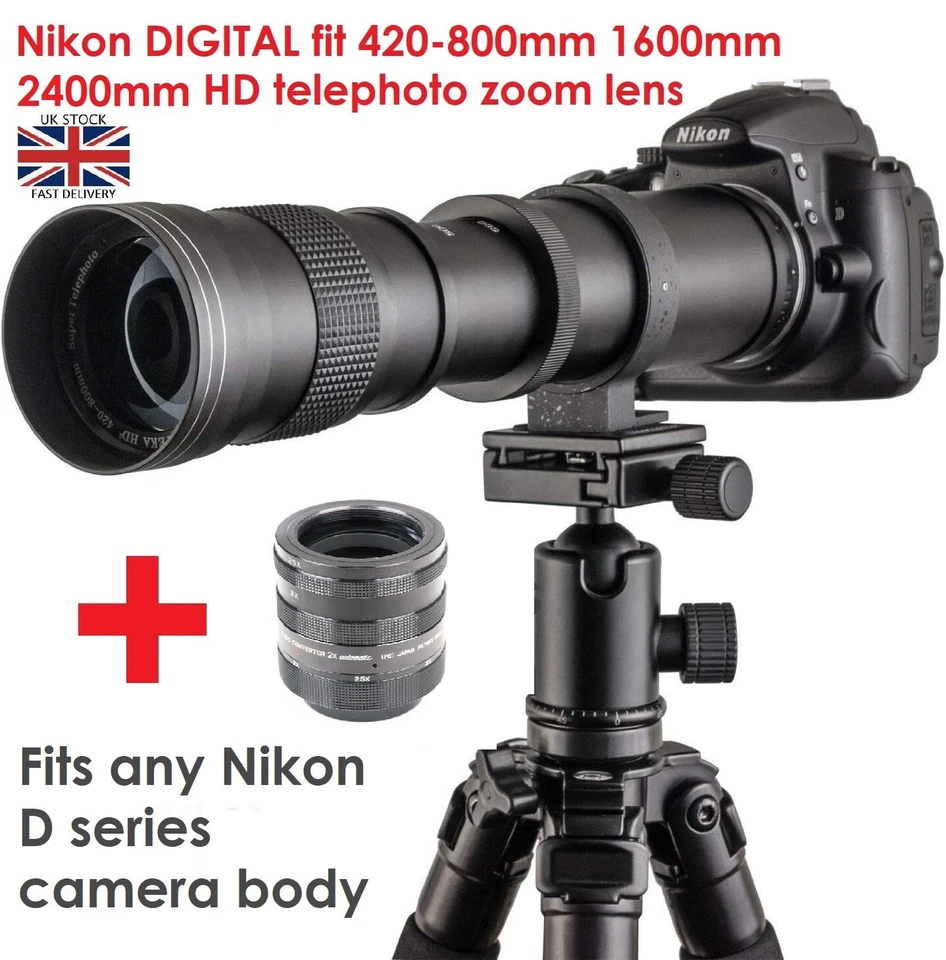 Nikon DIGITAL passt 420 800 mm 1600 mm 2400 mm Zoomobjektiv D3200 D3300 D3400 D3500 usw.