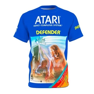Defender Atari 2600 Retro Vintage Video Game Cover T-Shirt - Picture 1 of 7