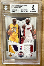 Kobe Bryant LeBron James 2012-2013 Panini Past & Present Dual Jersey Prime 16/25