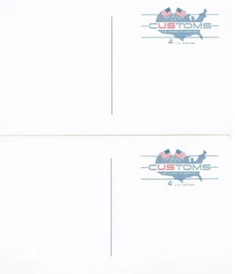 2 USPS 1964 Customs 4 cent unused postcard vintage flag United States - Picture 1 of 1
