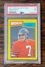 John Elway 1987 Topps Box Bottom #D - PSA 7 - POP 4 - Only NINE higher ! SCARCE!