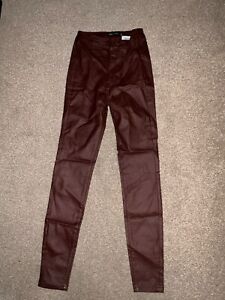 Brand New No Tags I Saw It First Leather Look High Waisted Trousers Size 6 