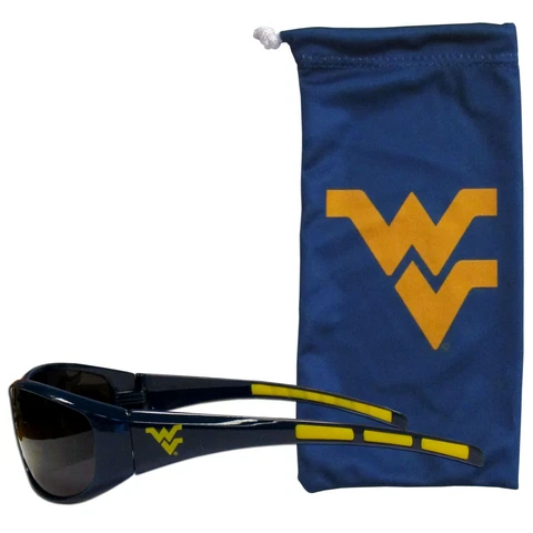 West Virginia Mountaineers NCAA Sunglasses and Microfiber Bag Set FREE SHIP Cover
