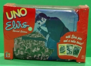 Juego de cartas Elvis Presley 2000 edición especial UNO nuevo en caja almacenamiento lata Q5 - Imagen 1 de 2