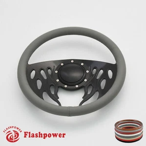 Volante Billet 14" gris claro envoltura completa Chrysler New Yorker Imperial GMC - Imagen 1 de 12