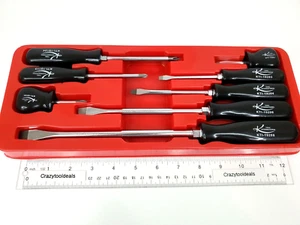 K Tool International New KTI-19000 8 Pc Black Screwdriver Set with Storage Tray - Picture 1 of 12