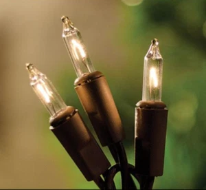 Warm White Light Set, 10 Count, Brown Cord, Indoor Outdoor Lights - Picture 1 of 2
