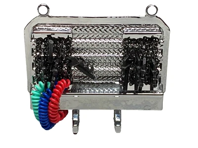 1/64 DCP PARTS CHROME HEADACHE RACK W/ LINES & CHAINS - Image 1 of 3