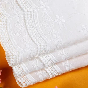 1 Yard Embroidery Trim Floral Cotton Lace Ribbon Wedding Fabric Clothing Sewing - Picture 1 of 5