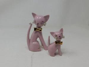Juego De 2 Ojos De Piedra de Támesis Japón MCM Rosa Gatos De Colección - Imagen 1 de 12