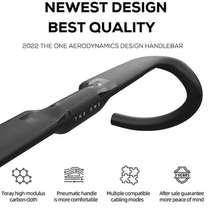 Road Gravel Bicycle Handlebar 360-420mm Carbon Fully Internal Routing Handlebar - Picture 1 of 23