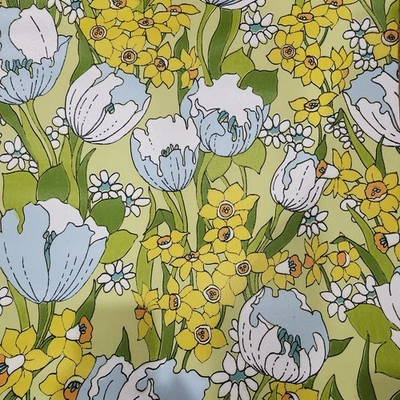 Unused Uncut Roll of SEARS Vintage 70s Wallpaper FLOWER POWER BRADY BUNCH Retro - Image 1 of 4