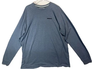 Patagonia Shirt Long Sleeve Men Size XXL Blue Shark Fish Responsibili-tee #51884 - Picture 1 of 7