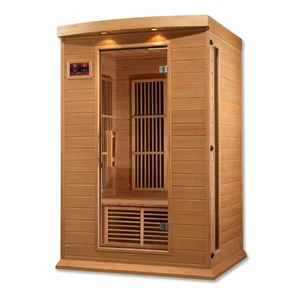 Dynamic Saunas Toulouse 2 Person Infrared Sauna w/Speakers, Canadian Hemlock - Picture 1 of 9