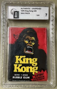 1976 Topps, King Kong (The Movie), Unopened Wax Pack! Graded GAI 7!!! - Picture 1 of 6