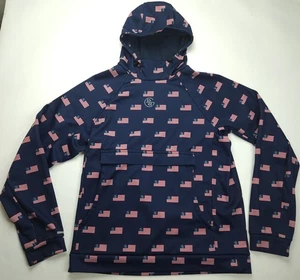 Large Googan Squad Ultimate Hoodie Mens Anorak Front Pocket Merica Flag Fishing - Picture 1 of 7