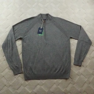 FootJoy Half-Zip Golfpullover Herren mittelgrau Pull Over Wollmischung - Bild 1 von 9