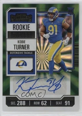2023 Panini Contenders Opening Kickoff Ticket Kobie Turner #153 Rookie Auto RC - Image 1 of 2