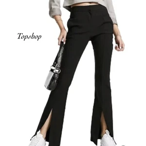 Topshop Black Textured Front Slit Flare Leg Pants NWT Size 4 FLAW - Bild 1 von 12